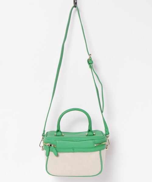 Shelly island(シェリーアイランド)の「キャンバスバニティバッグ(ハンドバッグ・レディース・ブラック/ピンク/グリーン・FREE)」の18枚目の写真