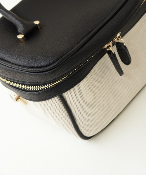 Shelly island(シェリーアイランド)の「キャンバスバニティバッグ(ハンドバッグ・レディース・ブラック/ピンク/グリーン・FREE)」の16枚目の写真