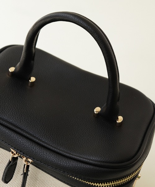 Shelly island(シェリーアイランド)の「キャンバスバニティバッグ(ハンドバッグ・レディース・ブラック/ピンク/グリーン・FREE)」の9枚目の写真