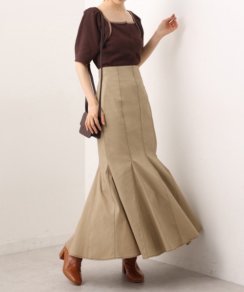 one after another NICE CLAUP（ワンアフターアナザーナイスクラップ）の「マチ付きマーメイドスカート（スカート・レディース・ベージュ系その他/ブラック系その他/ブラウン/ベージュ・SMALL/MEDIUM）」の18枚目の写真