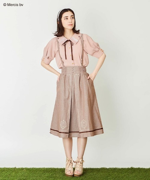 Miffy（ ミッフィー）の「ｍｉｆｆｙ／刺繍サス付きスカート（スカート・レディース・ブラウン/グレー/ネイビー・FREE）」の3枚目の写真