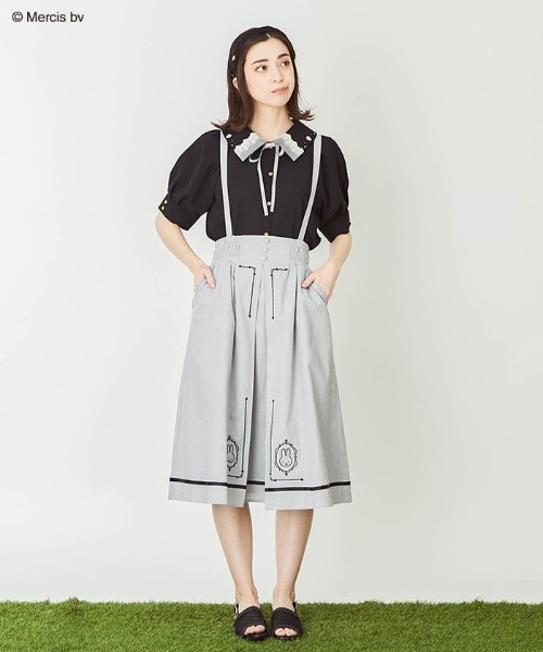 Miffy（ ミッフィー）の「ｍｉｆｆｙ／刺繍サス付きスカート（スカート・レディース・ブラウン/グレー/ネイビー・FREE）」の2枚目の写真