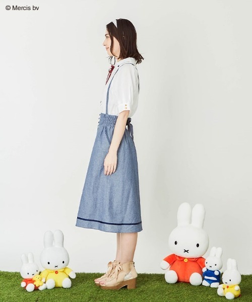 Miffy（ ミッフィー）の「ｍｉｆｆｙ／刺繍サス付きスカート（スカート・レディース・ブラウン/グレー/ネイビー・FREE）」の4枚目の写真
