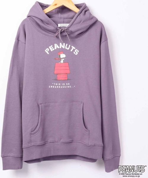 PEANUTS(ピーナッツ)の「PEANUTS スヌーピー 裏毛 プルパーカー 長袖(パーカー・レディース・ブラック/ベージュ/ラベンダー/ブラック系その他/杢グレー/パープル系その他・S/M/L/LL)」の5枚目の写真