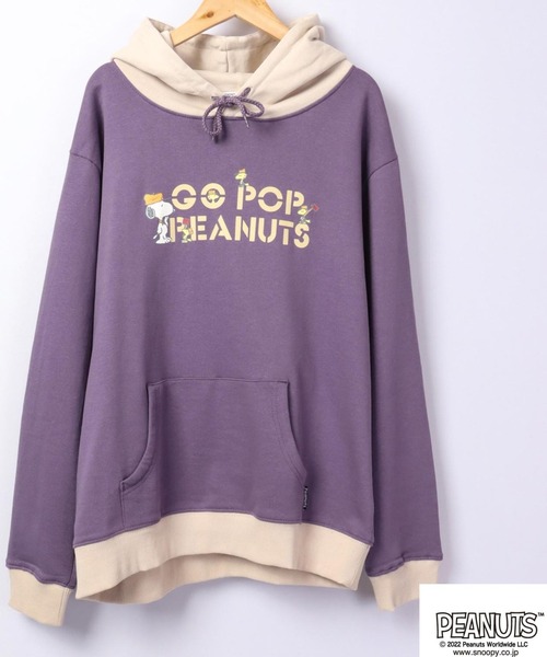 PEANUTS(ピーナッツ)の「PEANUTS スヌーピー 裏毛 プルパーカー 長袖(パーカー・レディース・ブラック/ベージュ/ラベンダー/ブラック系その他/杢グレー/パープル系その他・S/M/L/LL)」の6枚目の写真