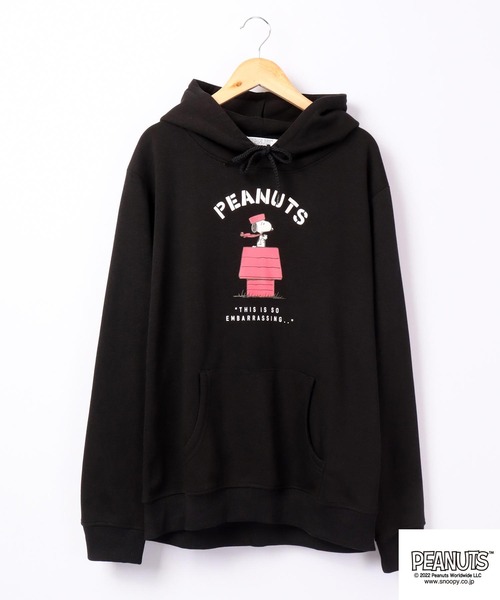 PEANUTS(ピーナッツ)の「PEANUTS スヌーピー 裏毛 プルパーカー 長袖(パーカー・レディース・ブラック/ベージュ/ラベンダー/ブラック系その他/杢グレー/パープル系その他・S/M/L/LL)」の13枚目の写真