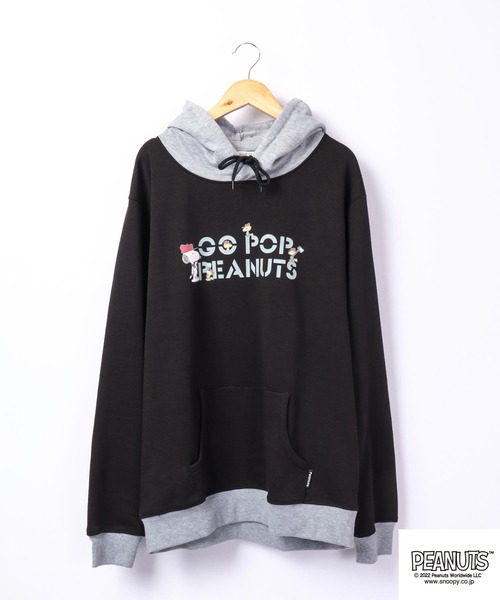 PEANUTS(ピーナッツ)の「PEANUTS スヌーピー 裏毛 プルパーカー 長袖(パーカー・レディース・ブラック/ベージュ/ラベンダー/ブラック系その他/杢グレー/パープル系その他・S/M/L/LL)」の19枚目の写真