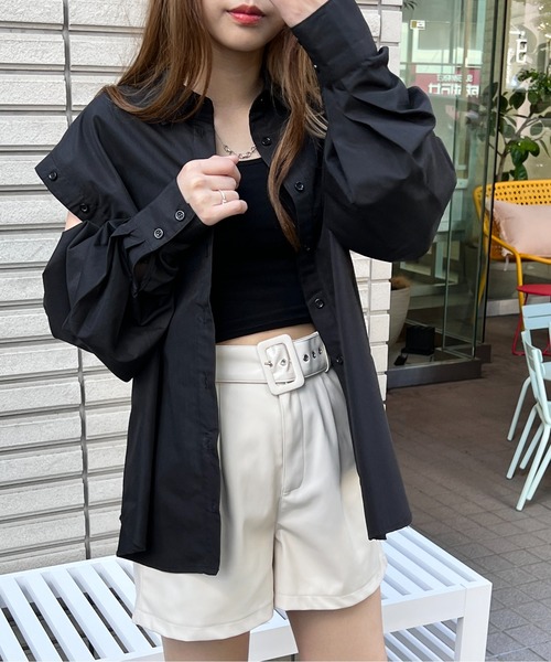 one way(ワンウェイ)の「ベルト付きフェイクレザーショーパン(その他パンツ・レディース・ベージュ/ブラック・FREE)」の18枚目の写真
