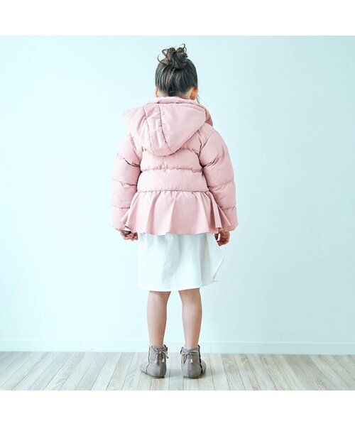 apres les cours（アプレレクール）の「【洗濯機でお洗濯OK】ペプラムリボン中綿アウター（ダウンジャケット/コート・キッズ・ベージュ/ネイビー/ピンク/サックスブルー・100/110/130/80/120/140/90）」の10枚目の写真