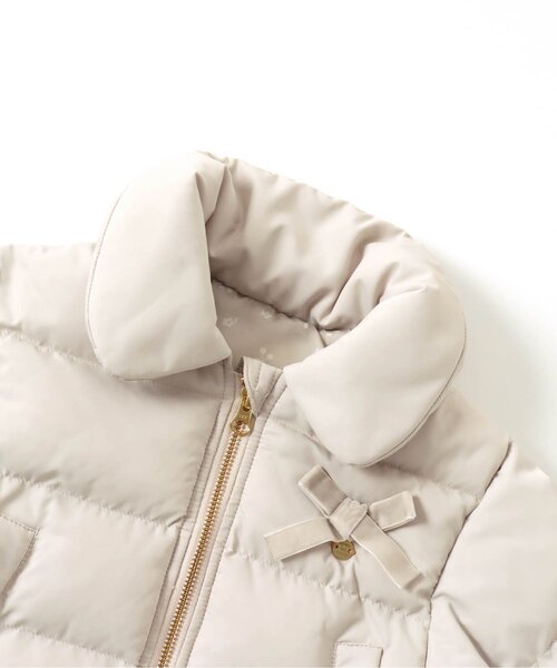 セール】【洗濯機でお洗濯OK】ペプラムリボン中綿アウター（ダウン