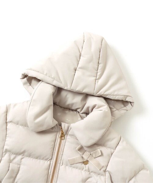 セール】【洗濯機でお洗濯OK】ペプラムリボン中綿アウター（ダウン