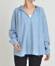 Moname | デニム フリル ブラウス(シャツ/ブラウス)