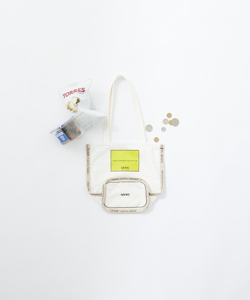 CIAOPANIC（チャオパニック）の「【GRAIN/グレイン】Grocery Carrier Tote S(グロサリー キャリア トート S)（トートバッグ・レディース・ブラック/ベージュ/パープル/ホワイト・FREE）」の14枚目の写真