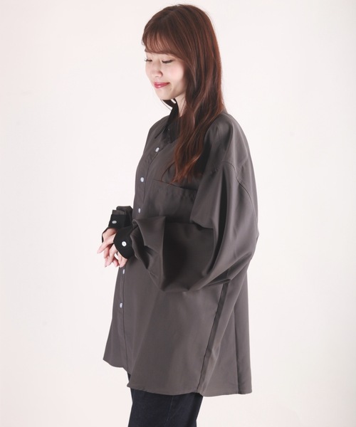 WESTSEA(ウエストシー)の「とろみシャツ ビッグシルエット クレリックシャツ(シャツ/ブラウス・メンズ・ホワイト/ライトブルー/グレイッシュベージュ/チャコール・M/L/XL)」の22枚目の写真