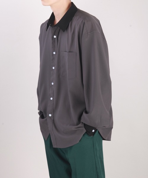 WESTSEA(ウエストシー)の「とろみシャツ ビッグシルエット クレリックシャツ(シャツ/ブラウス・メンズ・ホワイト/ライトブルー/グレイッシュベージュ/チャコール・M/L/XL)」の18枚目の写真