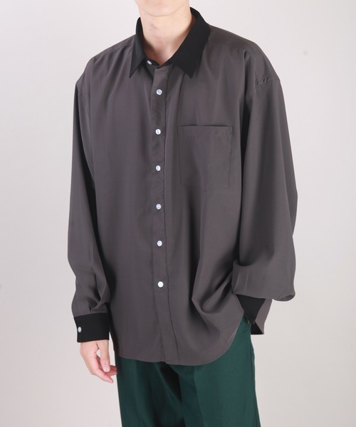 WESTSEA(ウエストシー)の「とろみシャツ ビッグシルエット クレリックシャツ(シャツ/ブラウス・メンズ・ホワイト/ライトブルー/グレイッシュベージュ/チャコール・M/L/XL)」の19枚目の写真