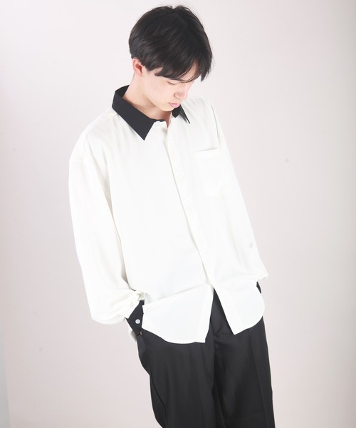 WESTSEA(ウエストシー)の「とろみシャツ ビッグシルエット クレリックシャツ(シャツ/ブラウス・メンズ・ホワイト/ライトブルー/グレイッシュベージュ/チャコール・M/L/XL)」の14枚目の写真