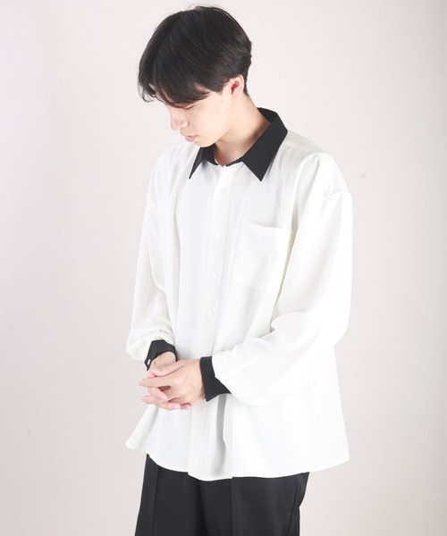 WESTSEA(ウエストシー)の「とろみシャツ ビッグシルエット クレリックシャツ(シャツ/ブラウス・メンズ・ホワイト/ライトブルー/グレイッシュベージュ/チャコール・M/L/XL)」の13枚目の写真