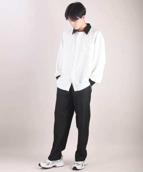 WESTSEA(ウエストシー)の「とろみシャツ ビッグシルエット クレリックシャツ(シャツ/ブラウス・メンズ・ホワイト/ライトブルー/グレイッシュベージュ/チャコール・M/L/XL)」の16枚目の写真