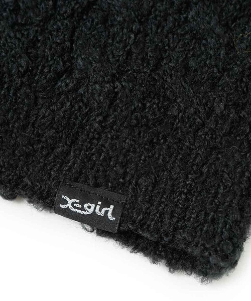 X-girl(エックスガール)の「CAT EAR KNIT CAP(ニットキャップ/ビーニー・レディース・ホワイト/ブラック/イエロー・ONE SIZE)」の4枚目の写真