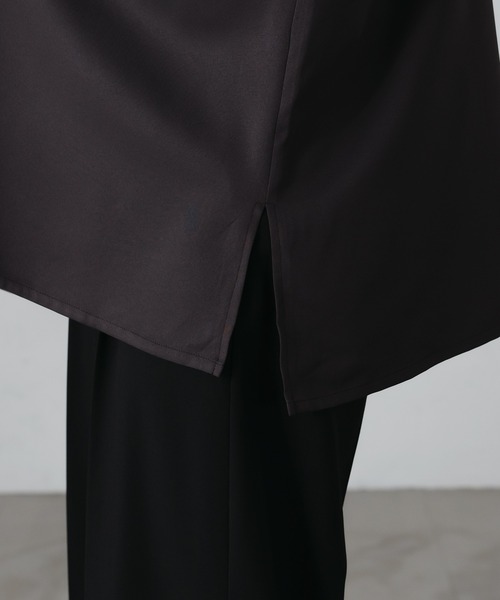 epnok（エプノック）の「サイドスリットベーシックルーズシャツ（シャツ/ブラウス・メンズ・チャコールグレー/オフホワイト/グレイッシュブルー/ブラック/モカ/グレイッシュベージュ・SMALL/LARGE/MEDIUM）」の16枚目の写真