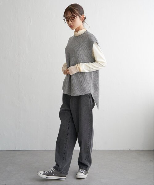 LBC（エルビーシー）の「cafeウールバックスリットベスト（ベスト・レディース・グレー/ブラック/ベージュ・M）」の14枚目の写真