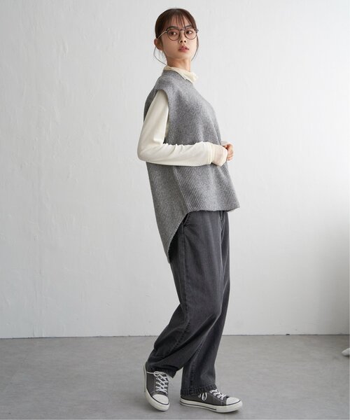 LBC（エルビーシー）の「cafeウールバックスリットベスト（ベスト・レディース・グレー/ブラック/ベージュ・M）」の13枚目の写真