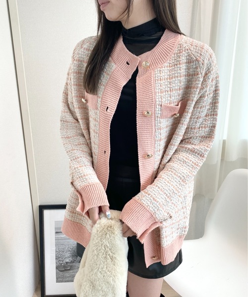 seventebymihokawahito ラメジャガードトップス S トップス