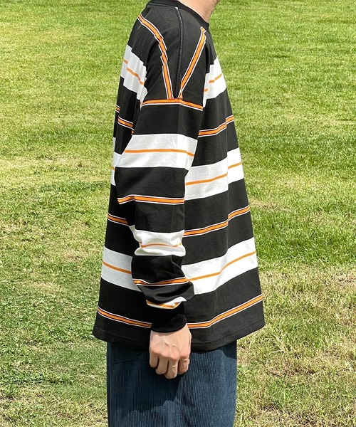 kutir(クティール)の「マルチボーダーロンT(Tシャツ/カットソー・メンズ・ブラック/ネイビー/グリーン・MEDIUM/LARGE)」の10枚目の写真