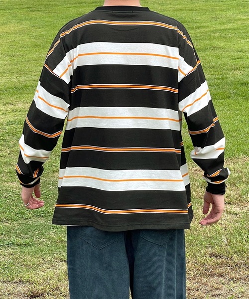 kutir(クティール)の「マルチボーダーロンT(Tシャツ/カットソー・メンズ・ブラック/ネイビー/グリーン・MEDIUM/LARGE)」の11枚目の写真