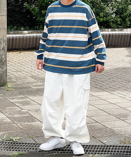 kutir(クティール)の「マルチボーダーロンT(Tシャツ/カットソー・メンズ・ブラック/ネイビー/グリーン・MEDIUM/LARGE)」の19枚目の写真