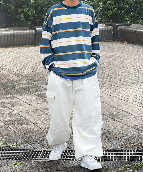 kutir(クティール)の「マルチボーダーロンT(Tシャツ/カットソー・メンズ・ブラック/ネイビー/グリーン・MEDIUM/LARGE)」の20枚目の写真