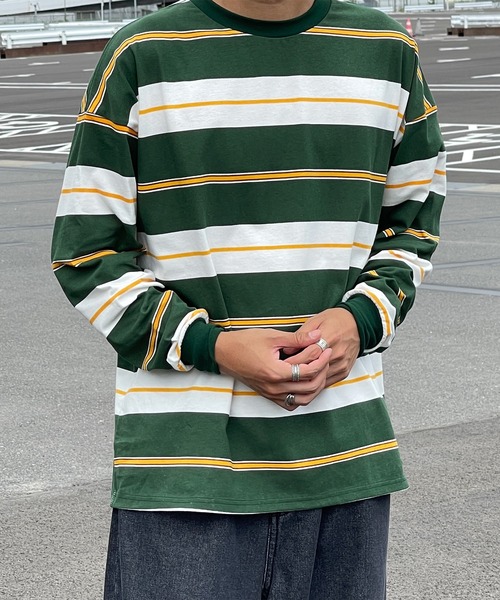 kutir(クティール)の「マルチボーダーロンT(Tシャツ/カットソー・メンズ・ブラック/ネイビー/グリーン・MEDIUM/LARGE)」の17枚目の写真