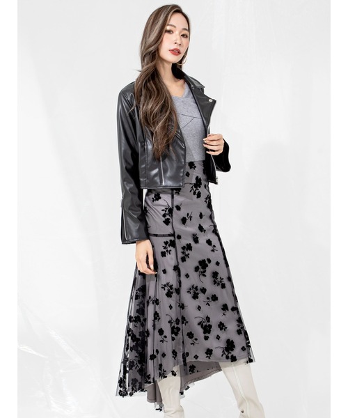 DURAS（デュラス）の「ライダースジャケット（ライダースジャケット・レディース・ブラック/アイボリー/モカ・FREE）」の6枚目の写真