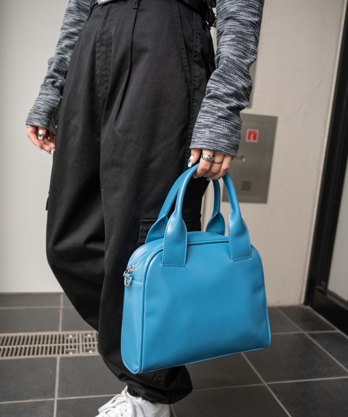 WEGO（ウィゴー）の「WEGO/PUボストンバッグ（ボストンバッグ・レディース・ブルー/ブラック/オフホワイト・FREE）」の11枚目の写真