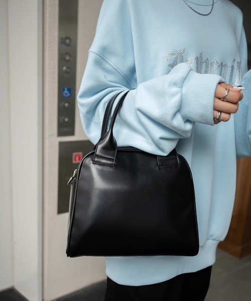 WEGO（ウィゴー）の「WEGO/PUボストンバッグ（ボストンバッグ・レディース・ブルー/ブラック/オフホワイト・FREE）」の9枚目の写真