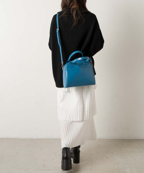 WEGO（ウィゴー）の「WEGO/PUボストンバッグ（ボストンバッグ・レディース・ブルー/ブラック/オフホワイト・FREE）」の7枚目の写真