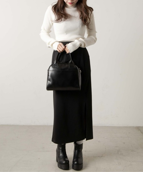 WEGO（ウィゴー）の「WEGO/PUボストンバッグ（ボストンバッグ・レディース・ブルー/ブラック/オフホワイト・FREE）」の6枚目の写真