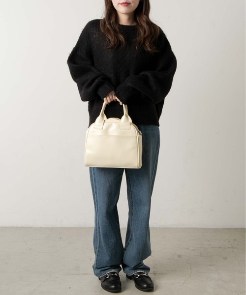 WEGO（ウィゴー）の「WEGO/PUボストンバッグ（ボストンバッグ・レディース・ブルー/ブラック/オフホワイト・FREE）」の5枚目の写真