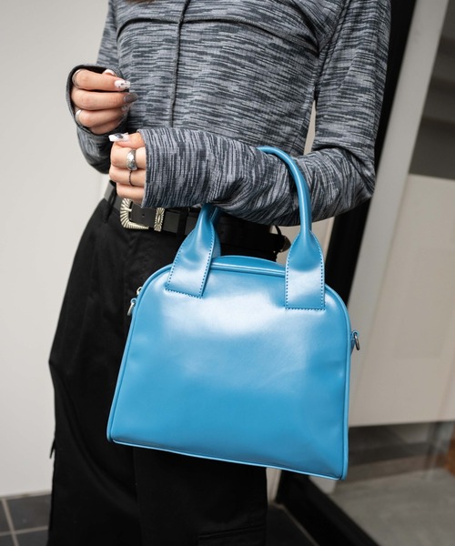 WEGO（ウィゴー）の「WEGO/PUボストンバッグ（ボストンバッグ・レディース・ブルー/ブラック/オフホワイト・FREE）」の10枚目の写真