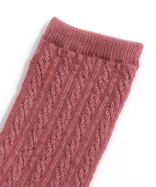 Ampersand（アンパサンド）の「ソックス＆ケーブル編みレギンスセット（レギンス/スパッツ・キッズ・アイボリー/ピンク/ブラウン/チャコール・80/90/100/110/120/140）」の6枚目の写真