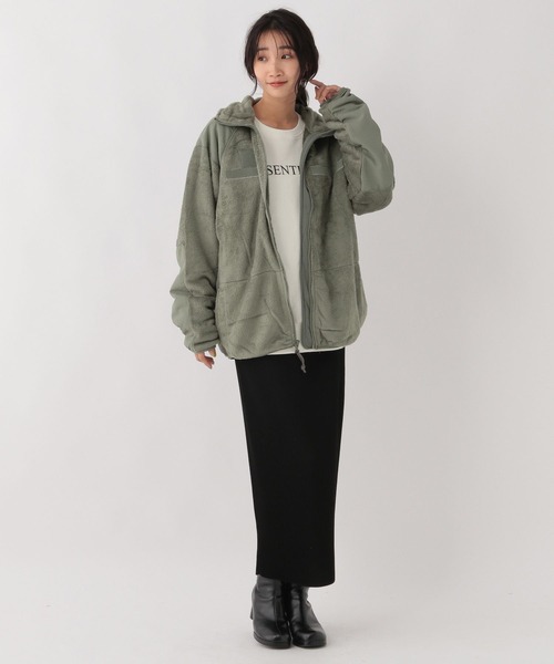 A part by（アパートバイ）の「【ROTHCO】フリースジャケット（ブルゾン・レディース・カーキ/ブラック・FREE）」の7枚目の写真