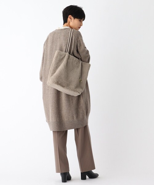 OPAQUE.CLIP(オペークドットクリップ)の「◆フェイクファートートバッグ【A4サイズ収納可】(トートバッグ・レディース・ライトベージュ/グレー/オフホワイト/ダークブラウン・00)」の22枚目の写真