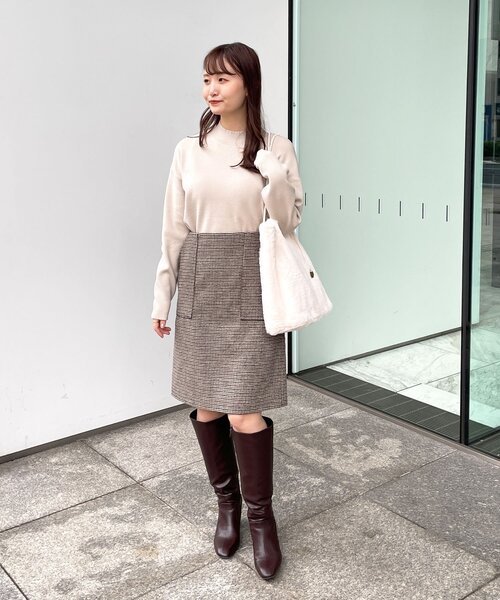 OPAQUE.CLIP(オペークドットクリップ)の「◆フェイクファートートバッグ【A4サイズ収納可】(トートバッグ・レディース・ライトベージュ/グレー/オフホワイト/ダークブラウン・00)」の5枚目の写真