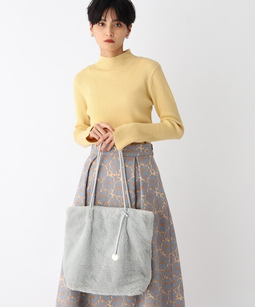 OPAQUE.CLIP(オペークドットクリップ)の「◆フェイクファートートバッグ【A4サイズ収納可】(トートバッグ・レディース・ライトベージュ/グレー/オフホワイト/ダークブラウン・00)」の6枚目の写真