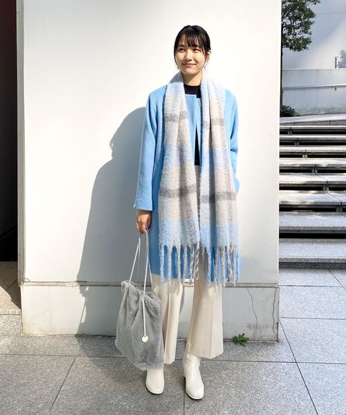 OPAQUE.CLIP(オペークドットクリップ)の「◆フェイクファートートバッグ【A4サイズ収納可】(トートバッグ・レディース・ライトベージュ/グレー/オフホワイト/ダークブラウン・00)」の10枚目の写真