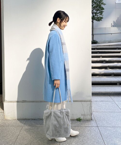 OPAQUE.CLIP(オペークドットクリップ)の「◆フェイクファートートバッグ【A4サイズ収納可】(トートバッグ・レディース・ライトベージュ/グレー/オフホワイト/ダークブラウン・00)」の11枚目の写真