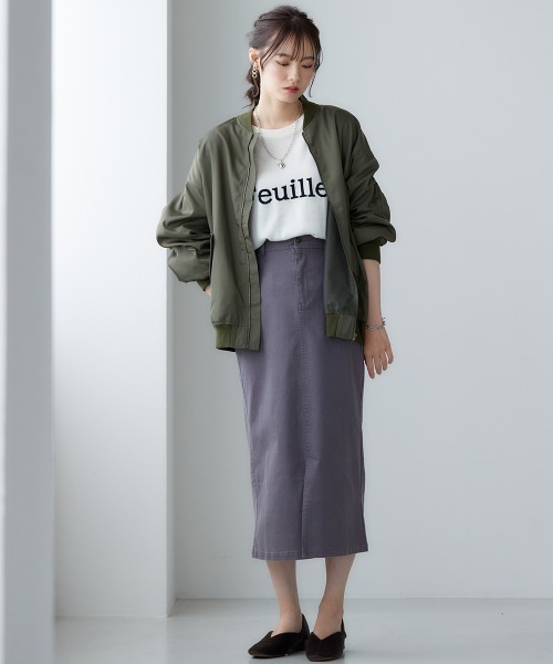 miclat（ミクラ）の「大きいサイズ　MA-1ブルゾン　miclat（MA-1・レディース・カーキ/ブラック・L～LL/3L～4L）」の4枚目の写真