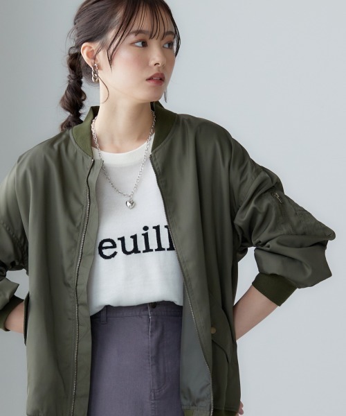 miclat（ミクラ）の「大きいサイズ　MA-1ブルゾン　miclat（MA-1・レディース・カーキ/ブラック・L～LL/3L～4L）」の18枚目の写真