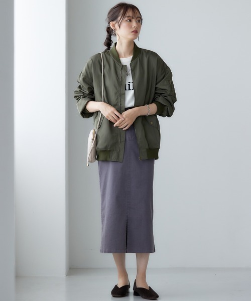 miclat（ミクラ）の「大きいサイズ　MA-1ブルゾン　miclat（MA-1・レディース・カーキ/ブラック・L～LL/3L～4L）」の14枚目の写真